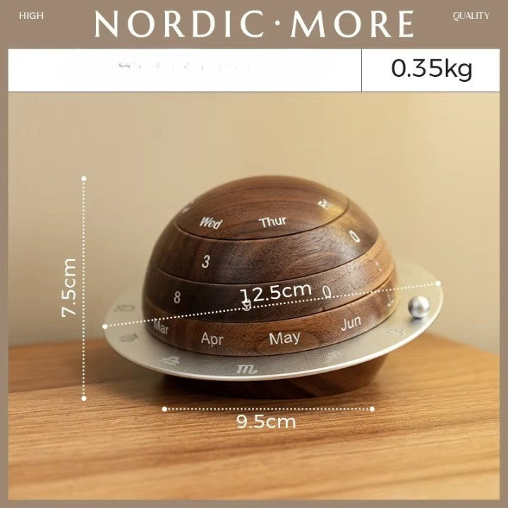 Sikunuo | Cosmic Cycle Minimalist Rotating Wooden Calendar