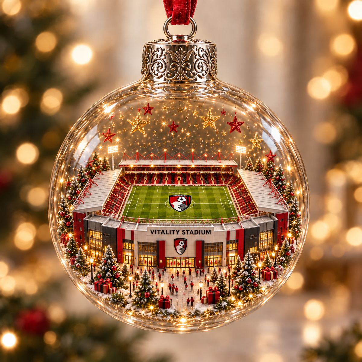 Bring the Stadium Home — Light-Up Football Stadium Christmas Ornament