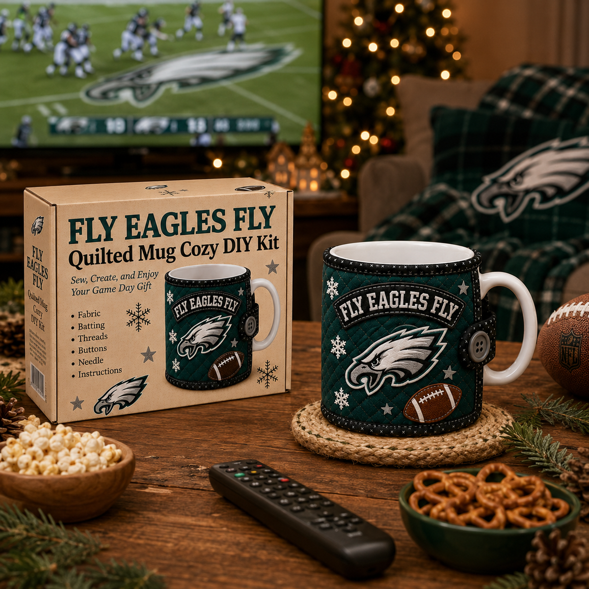FLY EAGLES FLY — Quilted Mug Cozy Sewing Kit