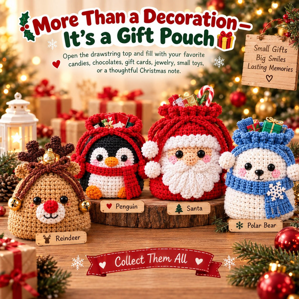 Christmas Crochet Character Gift Pouch