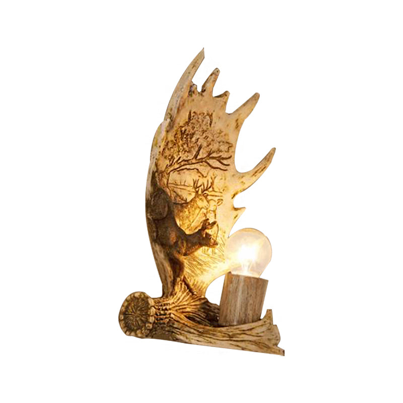 Sikunuo | 1 Light Marble Wall Light Modern Style Bronze Cylinder Dining Room Wall Light with Moose