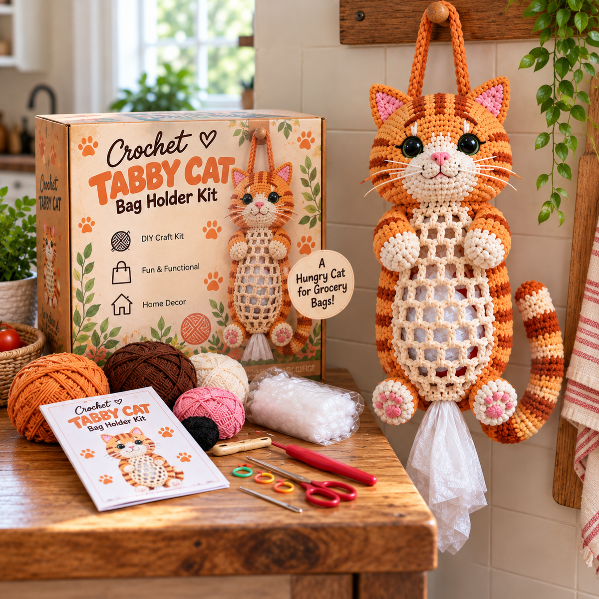 DIY Crochet Animal Bag Holder – Grocery Bag Dispenser Kit
