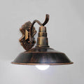 Sikunuo | 1 Bulb Barn Wall Light Country House Style Copper/Rust Wrought Iron Wall Lamp for Corridor
