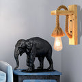 Sikunuo | Rope Exposed Bulb Sconce Lighting Coastal 1 Light Living Room Wall Lamp in Red/Brown/Wood