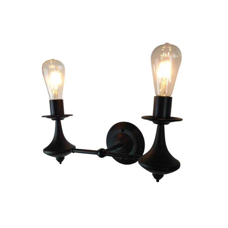 Sikunuo | Metal Exposed Bulb Wall Lighting Industrial 1/2 Light Dining Room Wall Lamp Fixture