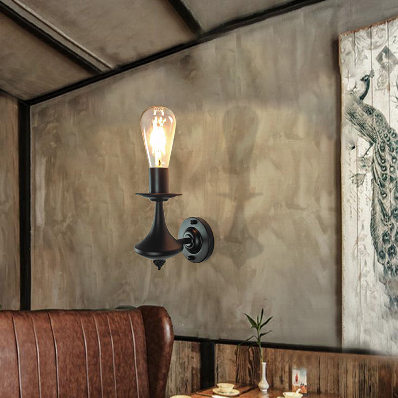 Sikunuo | Metal Exposed Bulb Wall Lighting Industrial 1/2 Light Dining Room Wall Lamp Fixture