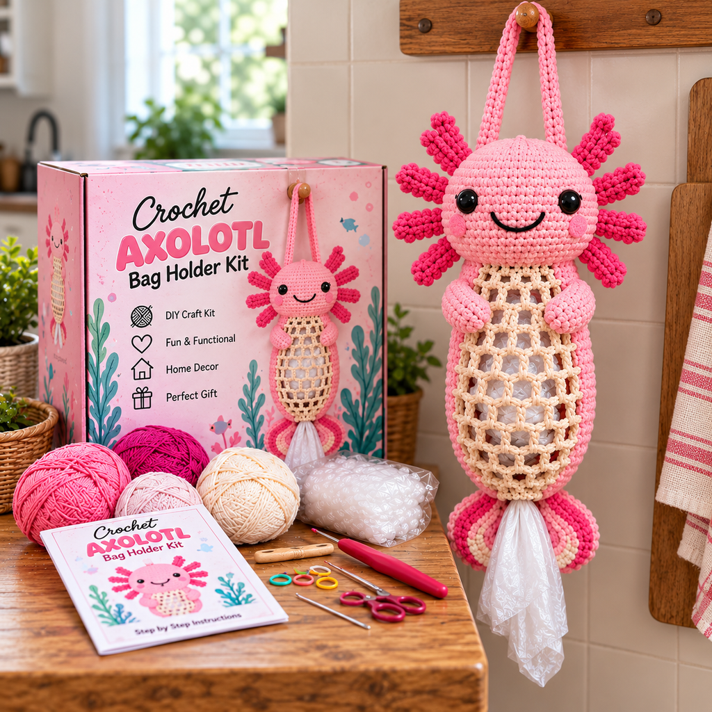 DIY Crochet Animal Bag Holder – Grocery Bag Dispenser Kit