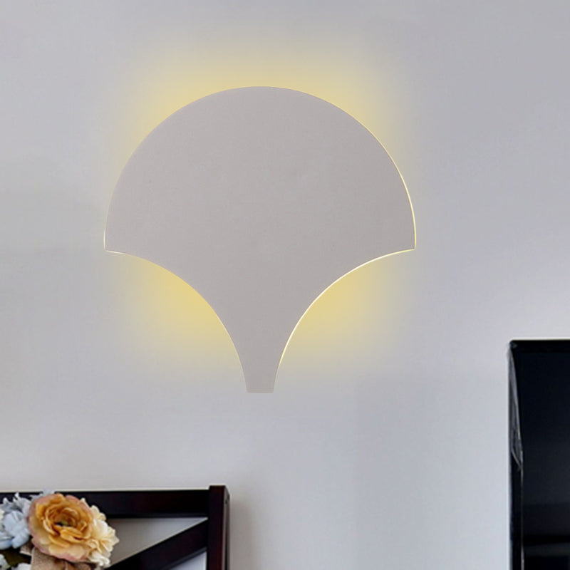 Sikunuo | Modern Antique Fan-Shaped Wall Lamp Metal Gray LED Wall Light for Bedroom Bathroom