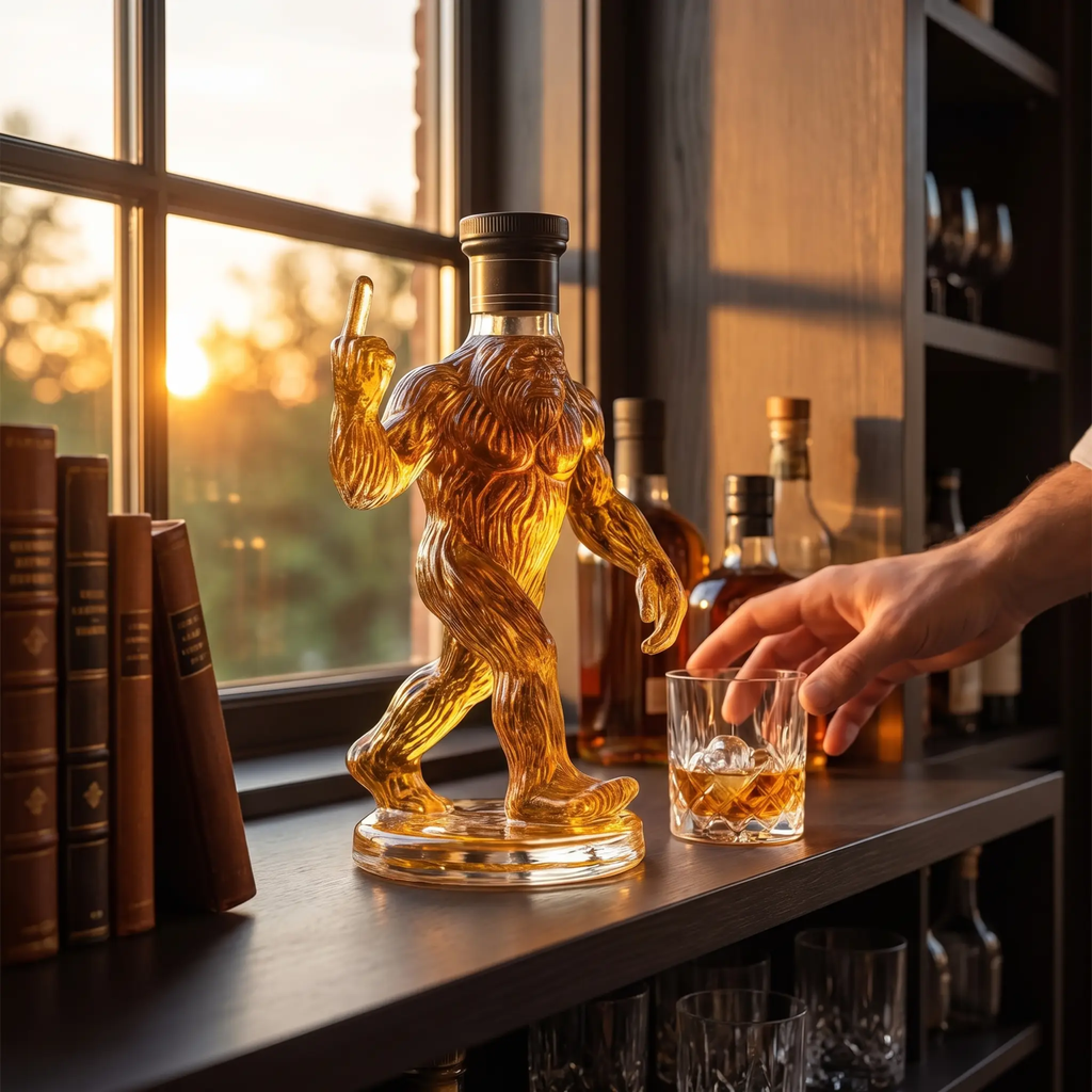 Sikunuo | Whiskey Decanter Funny Bigfoot Glass Bottle