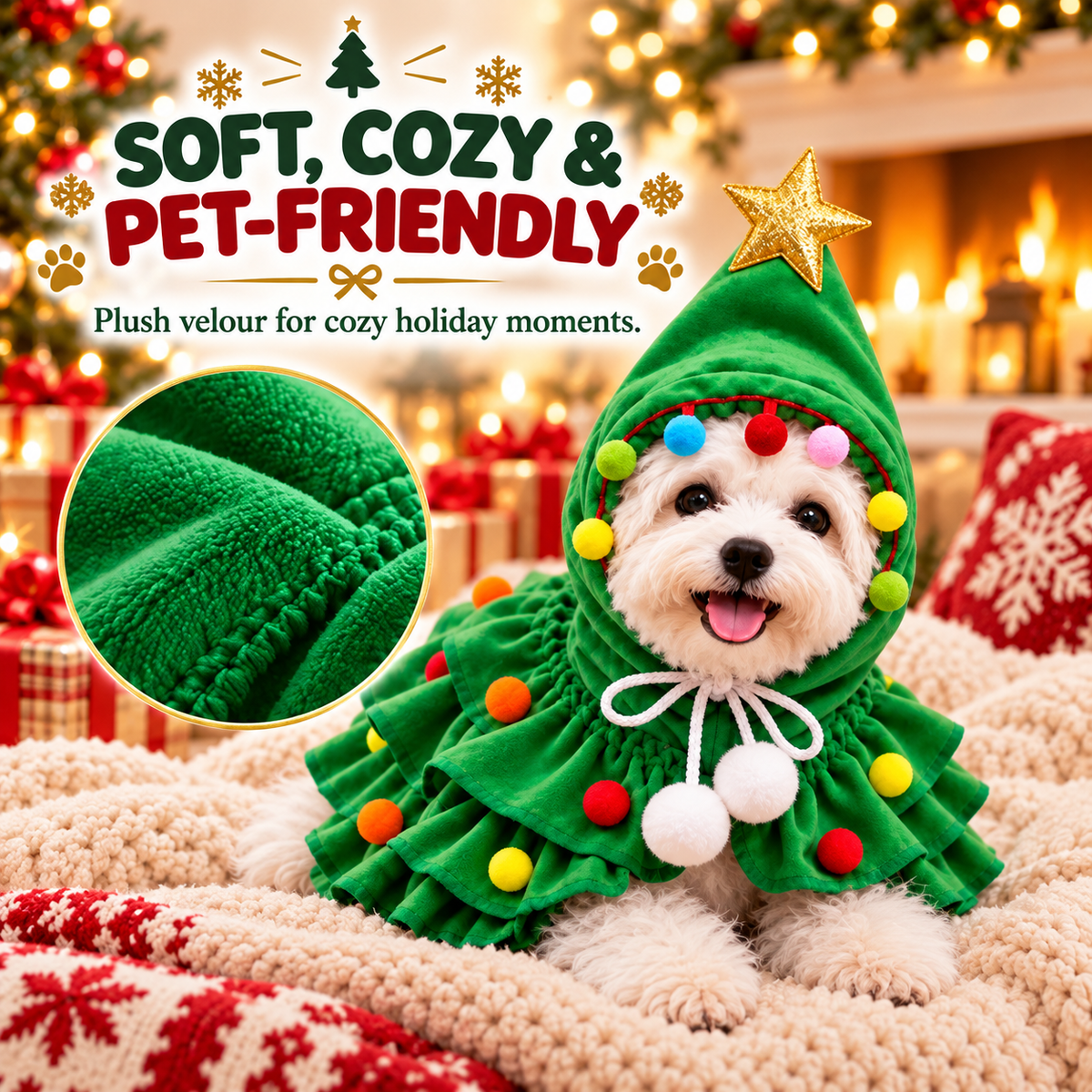 🎄Christmas Tree Pet Costume for Dogs & Cats – Festive Holiday Outfit