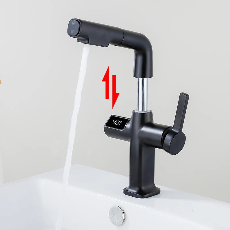 Sikunuo | Elegant House Brass Aqua View Bathroom Digital Faucet