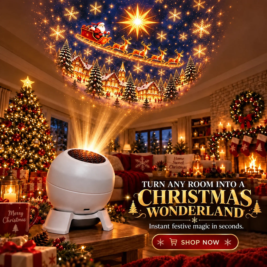 🎁 Turn Any Room Into a Christmas Wonderland – Holiday Projection Night Light
