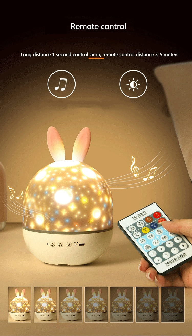 Sikunuo | LED Universe Stars Bunny Projector Night Light