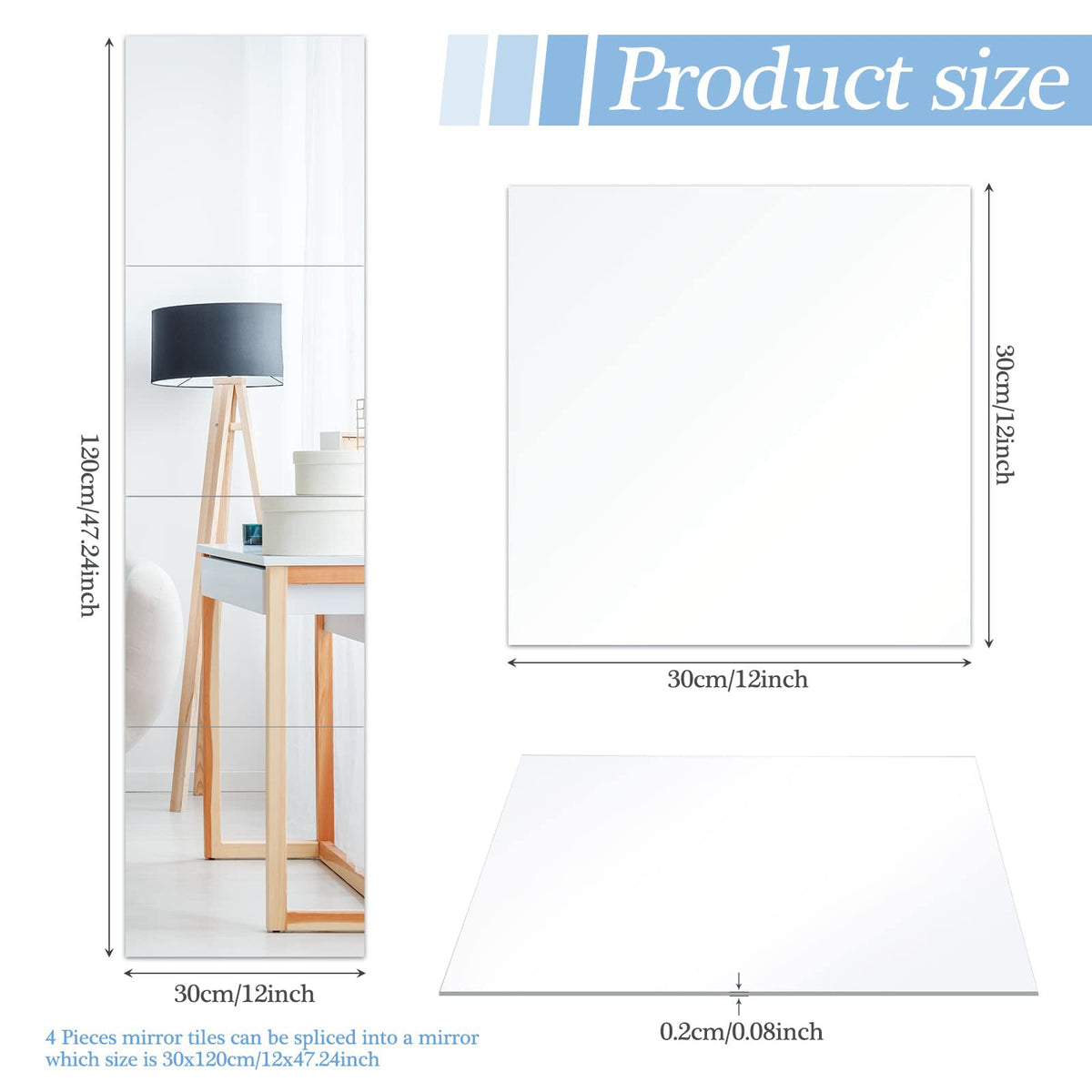 Sikunuo | 3D Self Adhesive DIY Mirror Wall Sticker