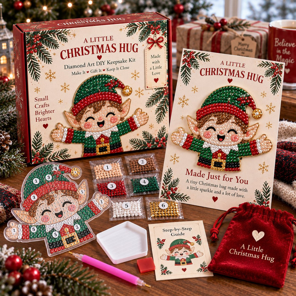 A Little Christmas Hug Diamond Art DIY Keepsake Kit