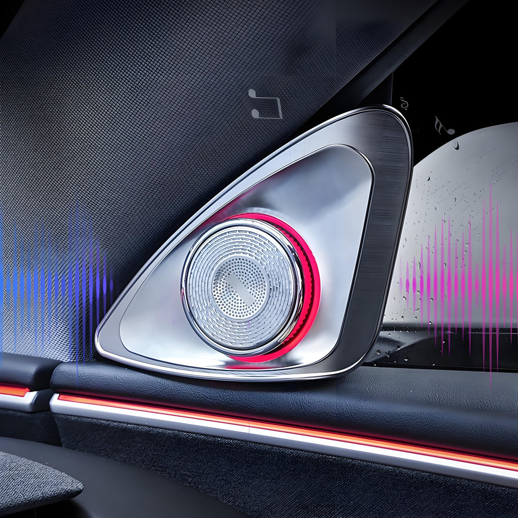 Sikunuo 4D Rotating LED Ambient Tweeter Speakers for Model Y Juniper / Model 3 Highland
