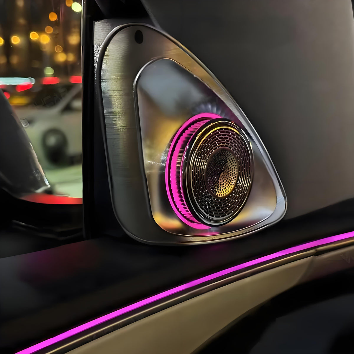 Sikunuo 4D Rotating LED Ambient Tweeter Speakers for Model Y Juniper / Model 3 Highland