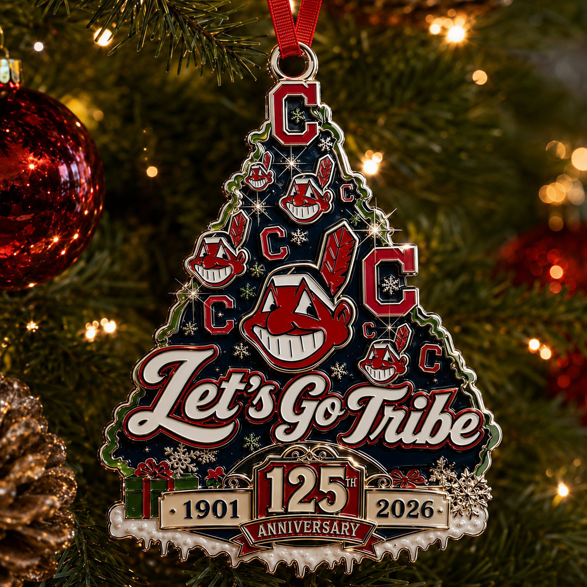 Cleveland Baseball 125th Anniversary Christmas Tree Ornament