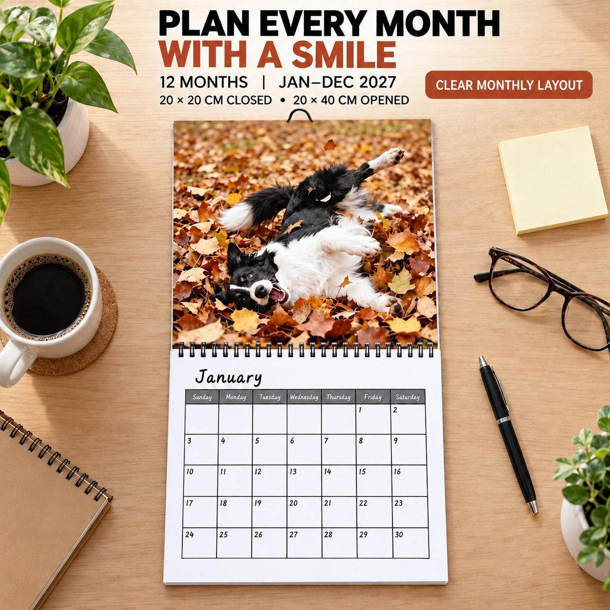 Cowboy Border Collie 2027 Calendar