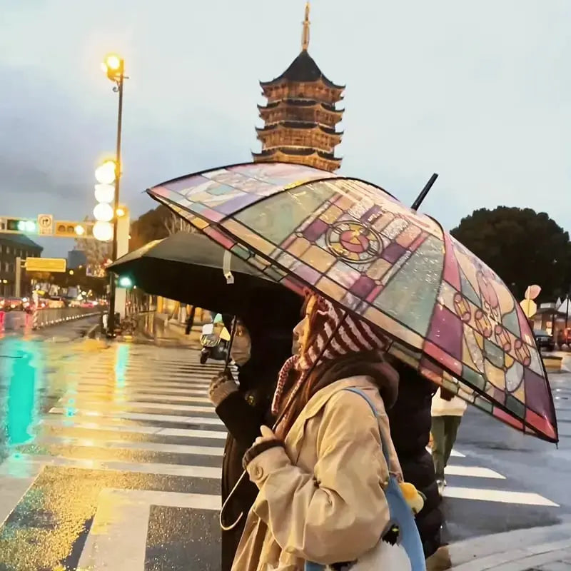 Sikunuo | Stained Glass Art Umbrella — Automatic Wind PRedection and Rain PRedection