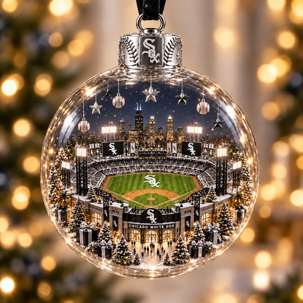 Light-Up Baseball Stadium Christmas Ornament – Holiday Keepsake