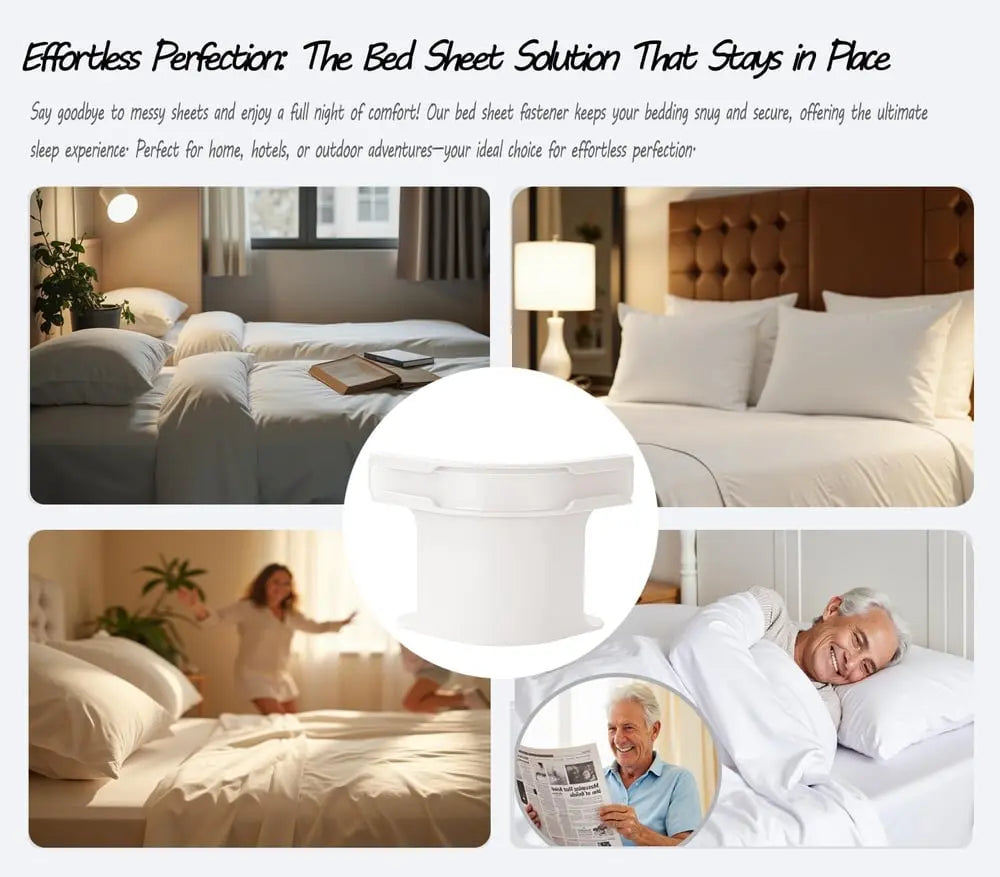 Sikunuo | 4-piece bed sheet holder set – secure hold for all mattress sizes