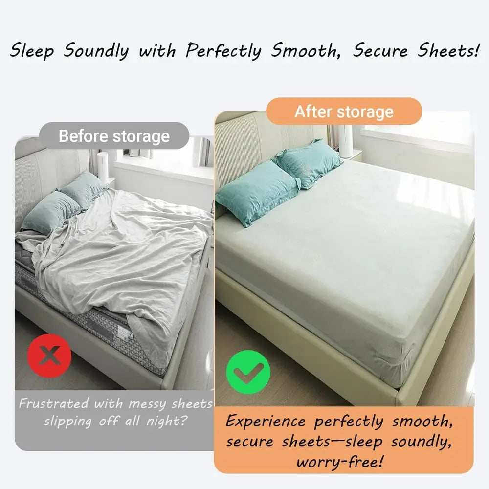 Sikunuo | 4-piece bed sheet holder set – secure hold for all mattress sizes