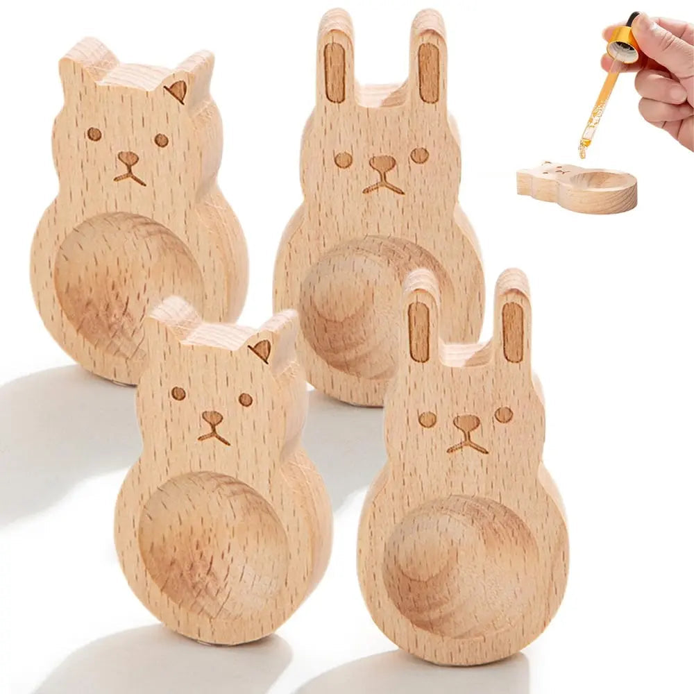 Sikunuo | 4-piece set wooden fragrance dispensers – cat & rabbit