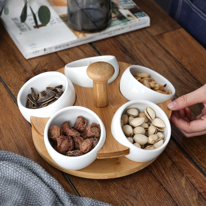 Sikunuo | Tea Time Bamboo Porcelain Snack Tray