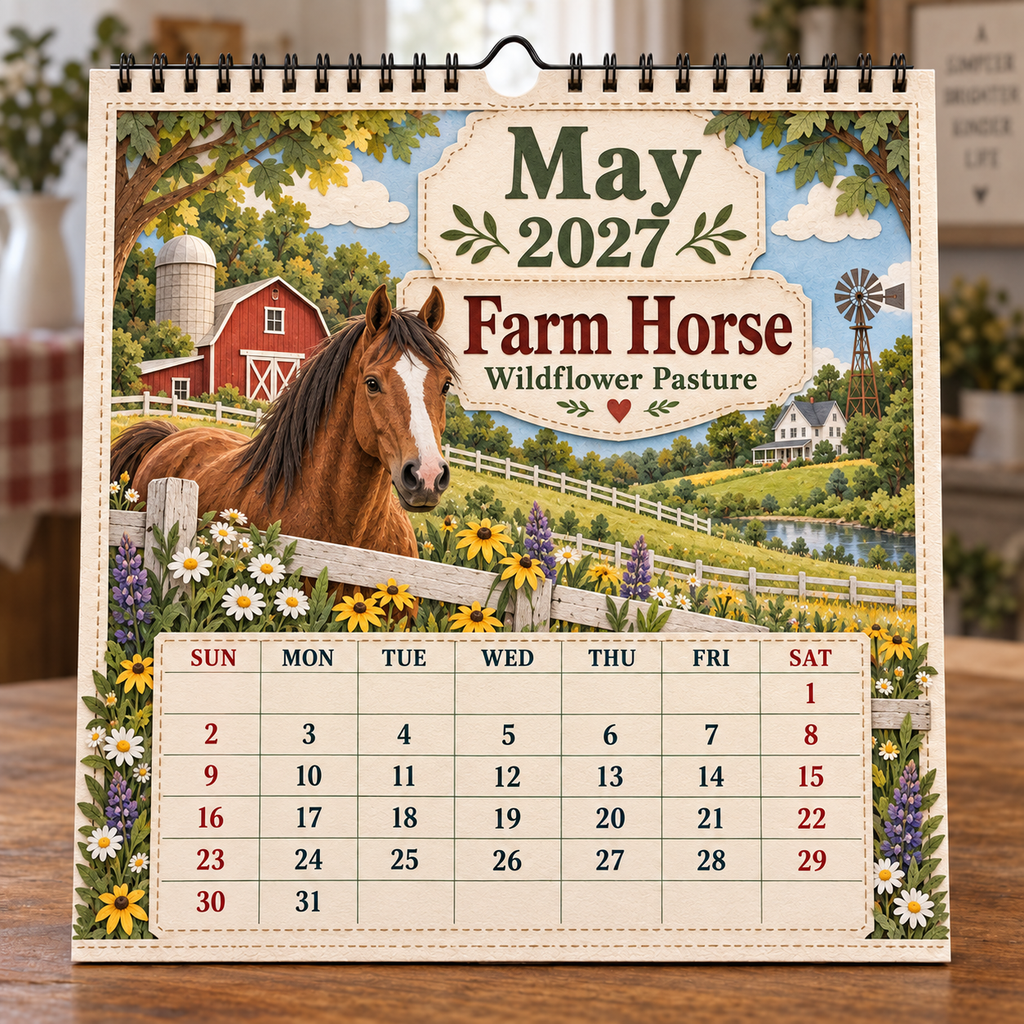 2027 Farm Animals & Country Life Wall Calendar