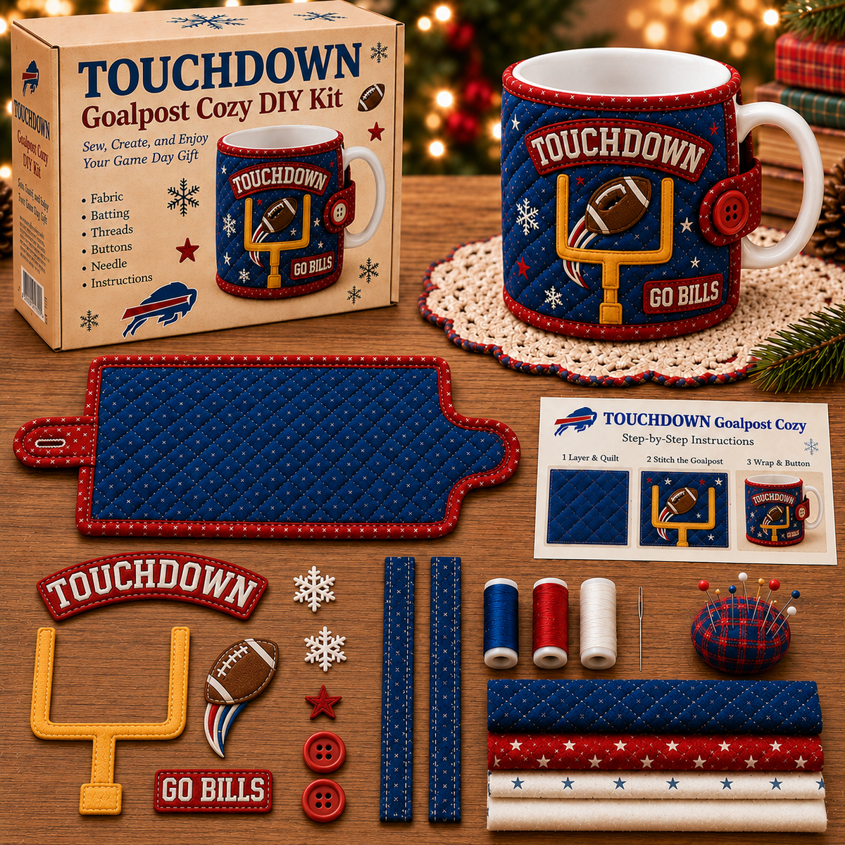 GO BILLS — Quilted Mug Cozy Sewing Kit