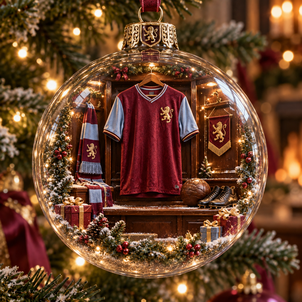 Pride & Tradition Light-Up Football Christmas Globe Ornament