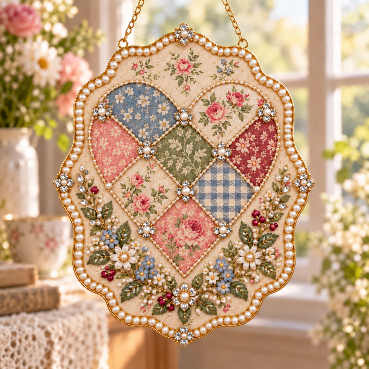 DIY Jeweled Heirloom Quilt Hanging Decor Kit
