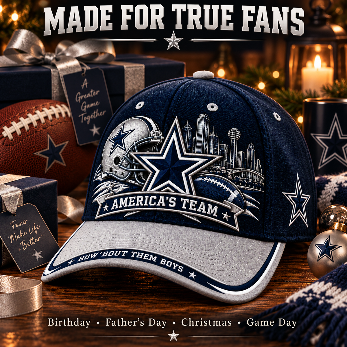 America’s Team How ’Bout Them Boys Football Fan Cap