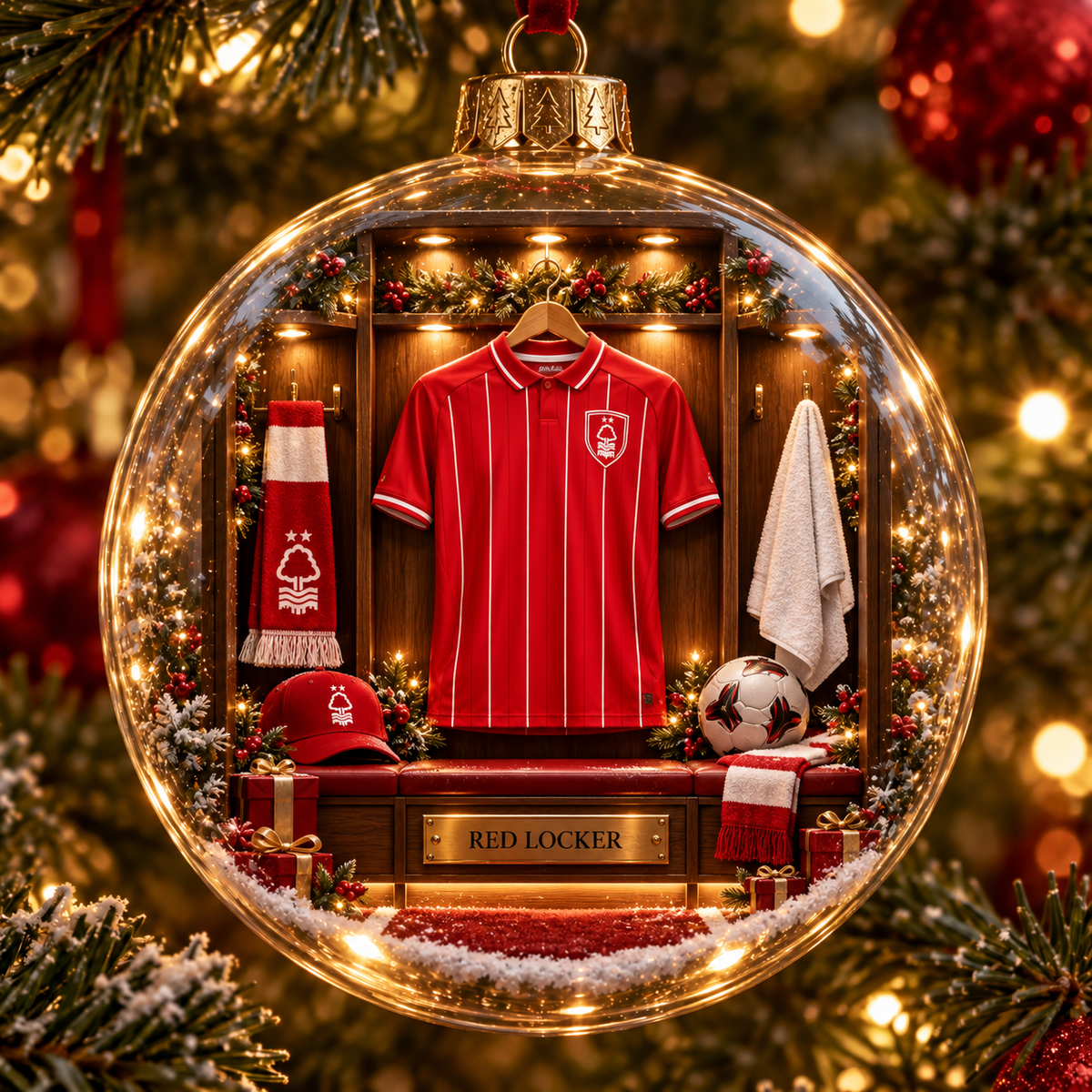 FOREST LEGACY — Light-Up Football Heritage Diorama Ornament