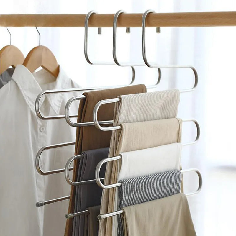 Sikunuo | 5-Layer Stainless Steel S-Shape Clothes Hanger