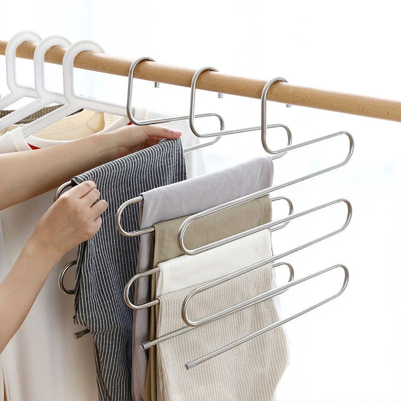 Sikunuo | 5-Layer Stainless Steel S-Shape Clothes Hanger
