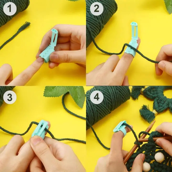 Sikunuo | 5 pieces | Yarn guide ring – Comfortable knitting & crocheting without finger strain