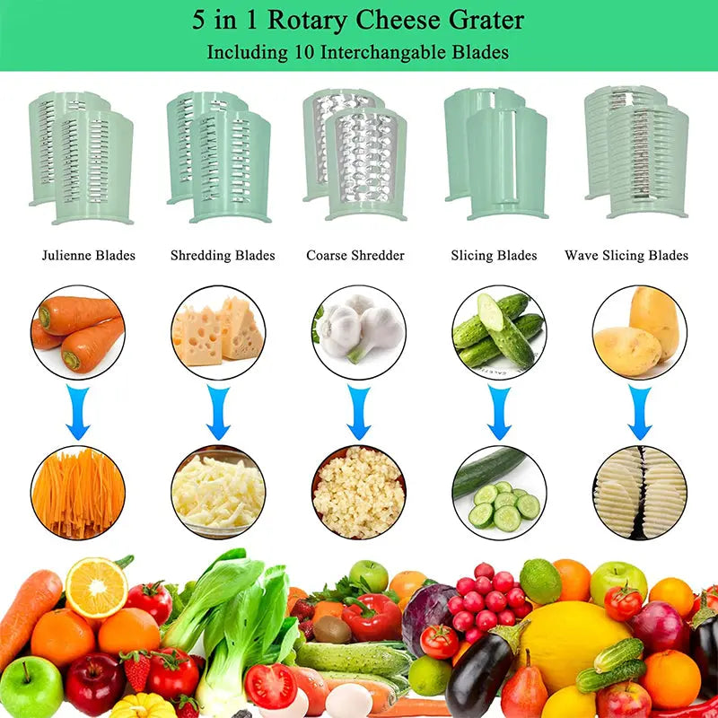 Sikunuo | 5-in-1 Redating Mandoline Slicer for Crispy, Healthy Vegetable Snacks