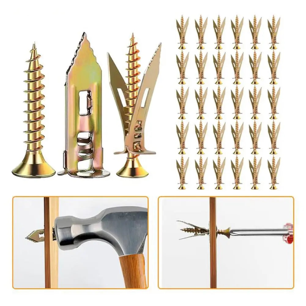 Sikunuo | 50 pieces of dowels with screws – self-tapping for drywall