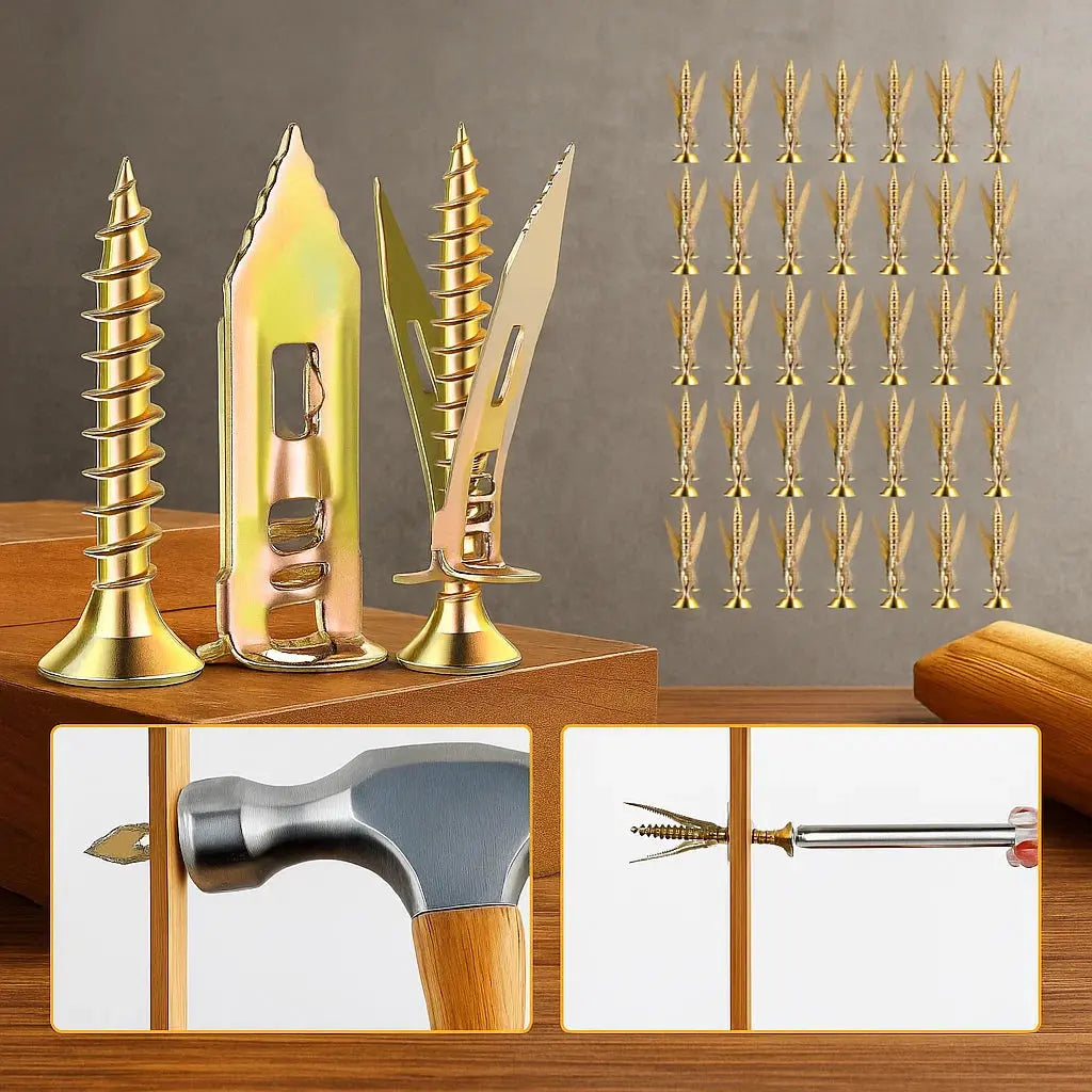 Sikunuo | 50 pieces of dowels with screws – self-tapping for drywall