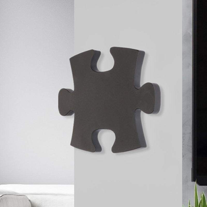 Sikunuo | Jigsaw Wall Lamp Modern Acrylic Black/White LED Wall Light in Warm/White Light for Living Room