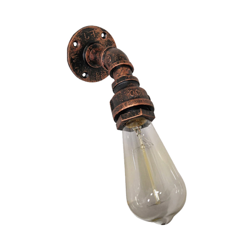 Sikunuo | Water pipe Metal Wall lighting Vintage 1 Light Stair wall mounting Lamp Wall lamp in Rust