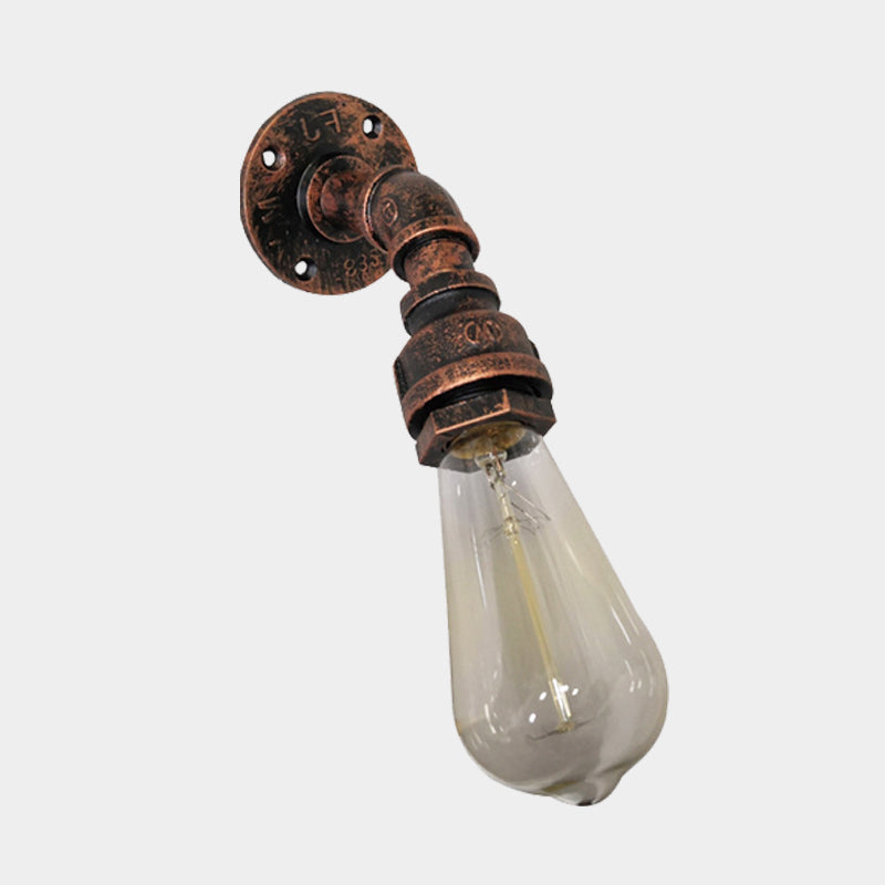 Sikunuo | Water pipe Metal Wall lighting Vintage 1 Light Stair wall mounting Lamp Wall lamp in Rust