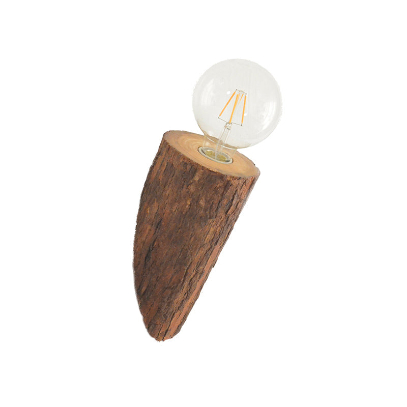 Sikunuo | Shaped tube wood wall lighting unit country house 1-head living room wall-mounted wall lamp in brown