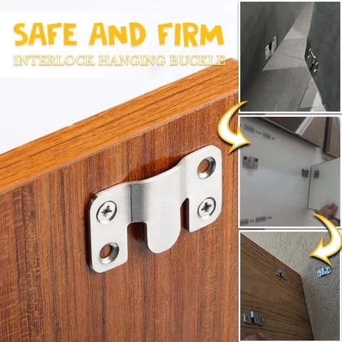 Sikunuo | Interlock Hanging Clip — Stainless Steel Wall Art Hooks with Secure Hold (5 Pieces)