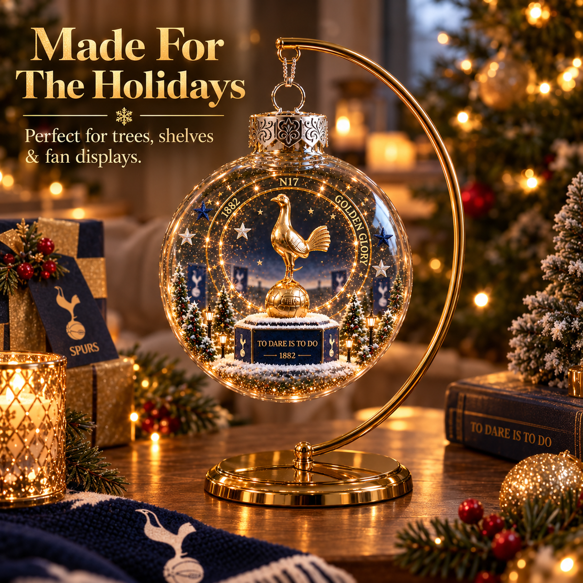 To Dare Is To Do Light-Up Football Christmas Globe Ornament