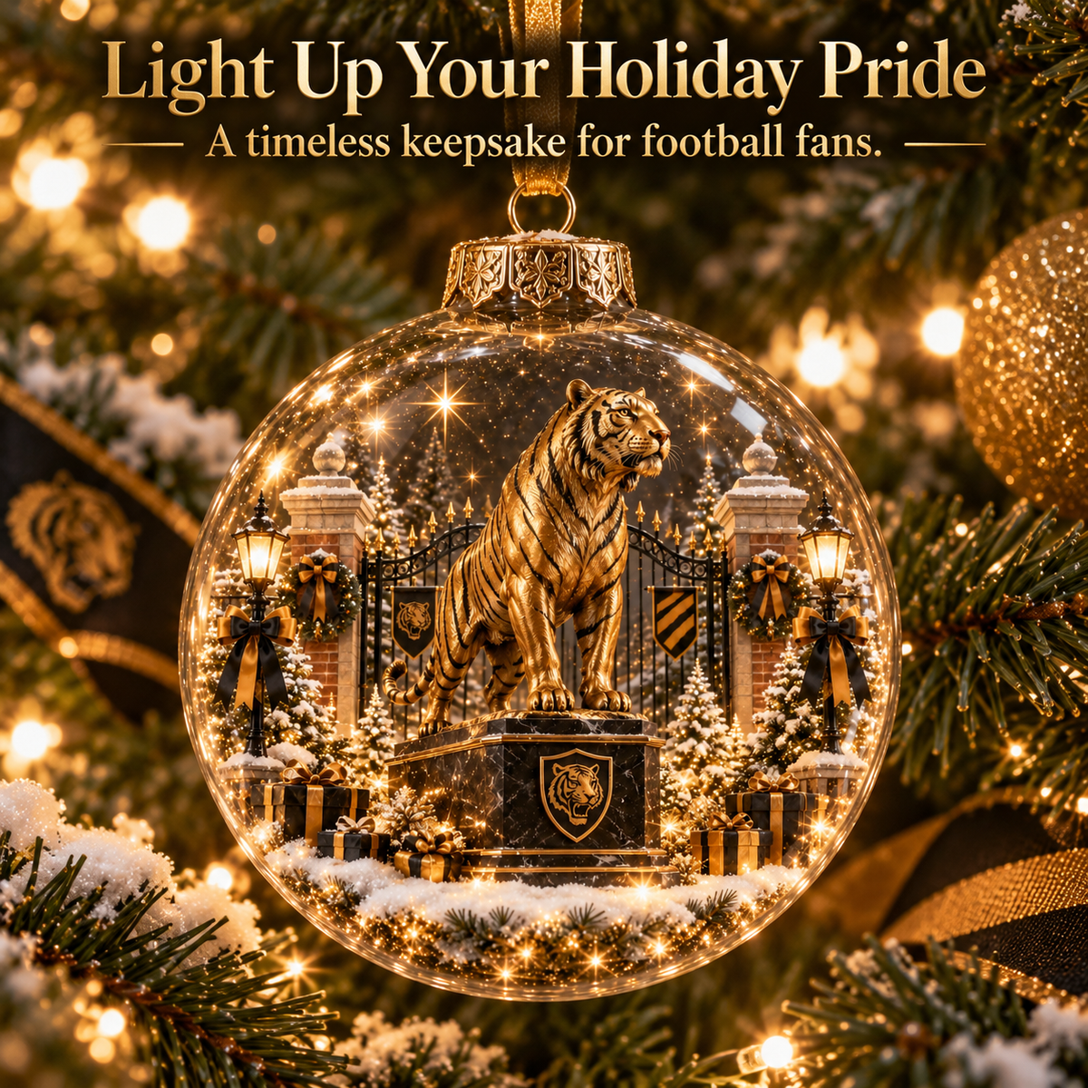 Roar with Pride Light-Up Football Heritage Ornament