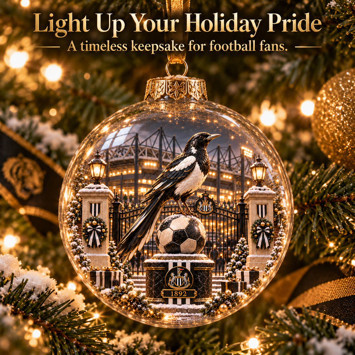 Howay the Lads Light-Up Football Heritage Ornament