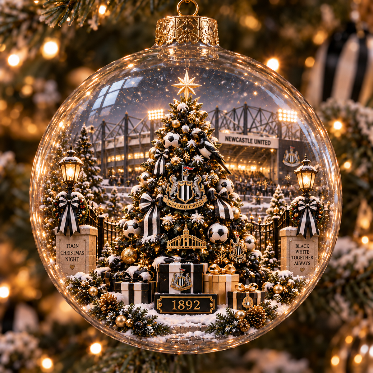 Howay the Lads Light-Up Football Heritage Ornament